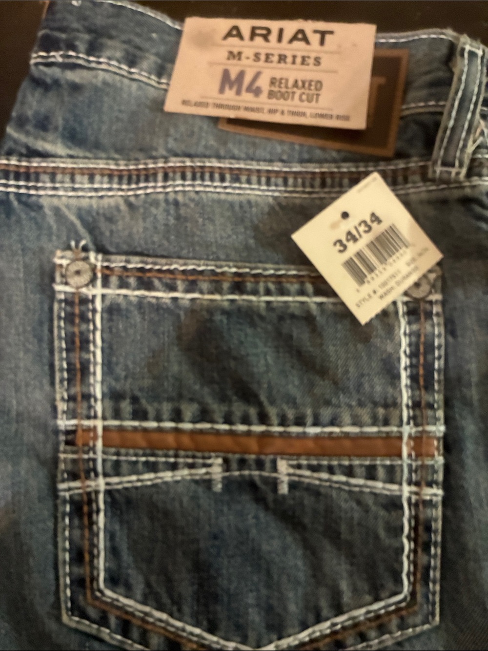 Ariat Men’s M4 Blue Jeans 34x34 Relaxed Boot Cut